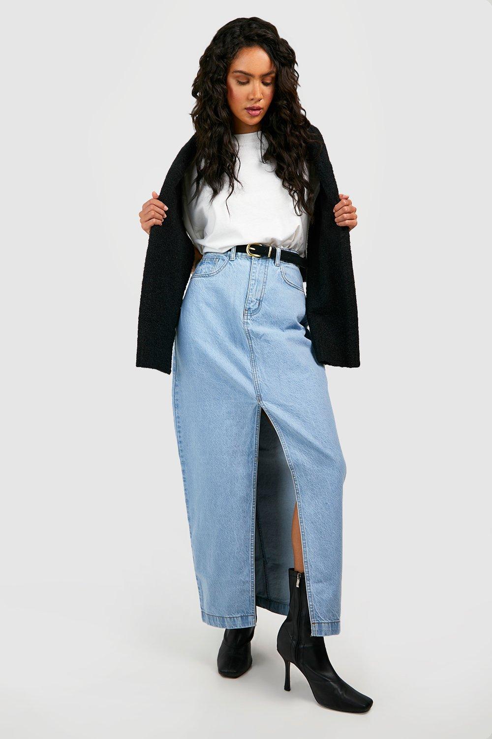 Denim Maxi Skirts Long Denim Skirts boohoo UK